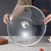 不锈钢玻璃锅盖 家用炒菜锅盖子32cm34cm炒锅锅盖通用透明锅盖