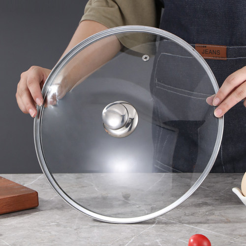 不锈钢锅盖玻璃炒菜锅盖子