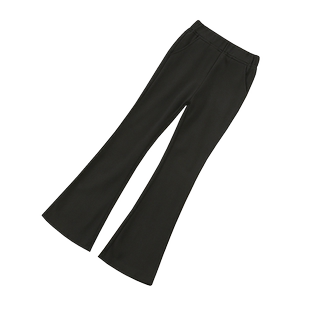 女童加绒裤子秋冬季2025新款洋气中童大儿童黑色长裤儿童微喇叭裤