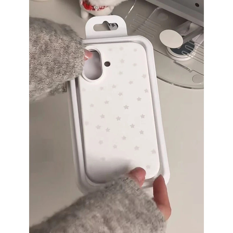 高级感五角星适用苹果17promax大孔手机壳iPhone16/15/14/13/12磨砂肤感AIR华为P70vivo小米15oppo防摔软壳潮