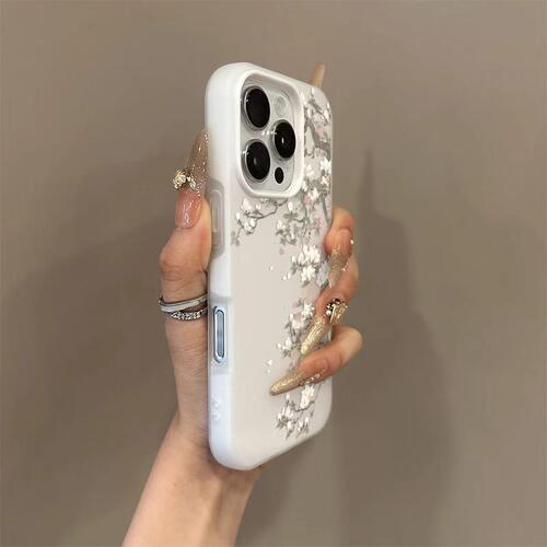 趣味白玉兰适用苹果17promax果冻二合一手机壳16plus磨砂肤感iPhone17pro小众创意16/15/14Promax个性air潮