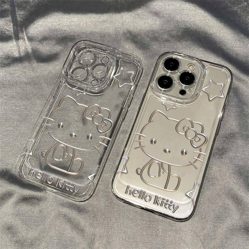 银线条侧坐kt适用苹果17promax太空手机壳iPhone16/15/14/13/12全包透明AIR华为P70vivo小米15oppo防摔软壳潮