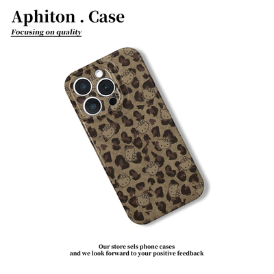 豹纹kt猫适用iPhone16pro苹果17promax菲林手机壳16/15/14plus全包防摔14/13pro华为P70vivo小米15oppo女款套