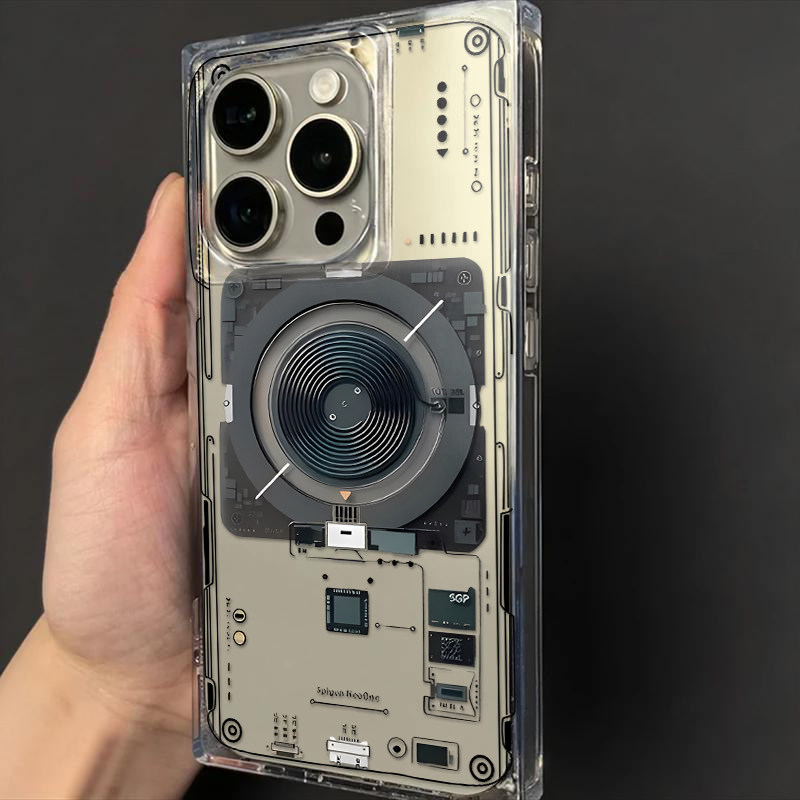 黑科技透明软壳适用苹果16promax冰晶方块手机壳16/15/14plus全包防摔iPhone15/14/13pro手机壳12个性11新款