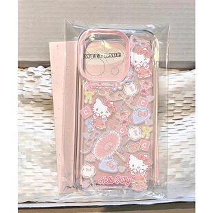 国风粉伞kitty适用苹果17promax太空手机壳iPhone16/15/14/13全包透明12IR华为P70vivo小米15oppo防摔软壳潮