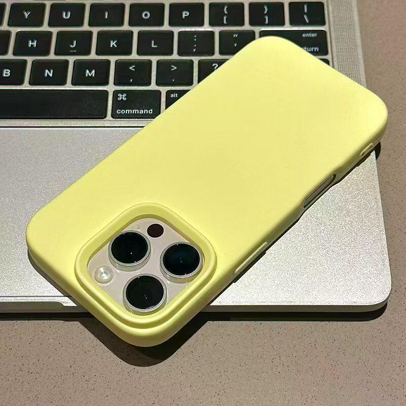 奶黄色糯米壳适用苹果17promax手机壳iPhone16/14/13pro新款vivo华为p70小米15oppo多巴胺磨砂肤感防摔保护套