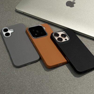 轻奢高级金属框适用苹果17promax荔枝纹手机壳iPhone16/15/14/13pro磨砂12/11vivo华为P70小米17oppo保护软套