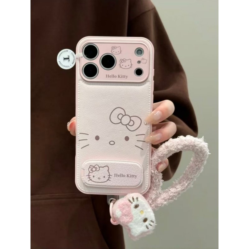 少女粉kitty支架挂绳适用苹果17promax气垫硅胶手机壳iPhone16pro个性潮15pro全包防摔14/13/12pro女款11软套,3C数码配件,手机保护套/壳,淘宝优惠券,粉丝福利购,淘宝优惠卷