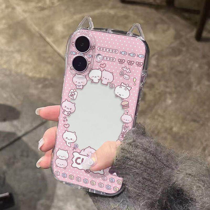 兔丸粉相框适用苹果17promax猫耳朵手机壳iPhone16pro小众14/13/12pro全包透明vivo华为P70小米17oppo女款套