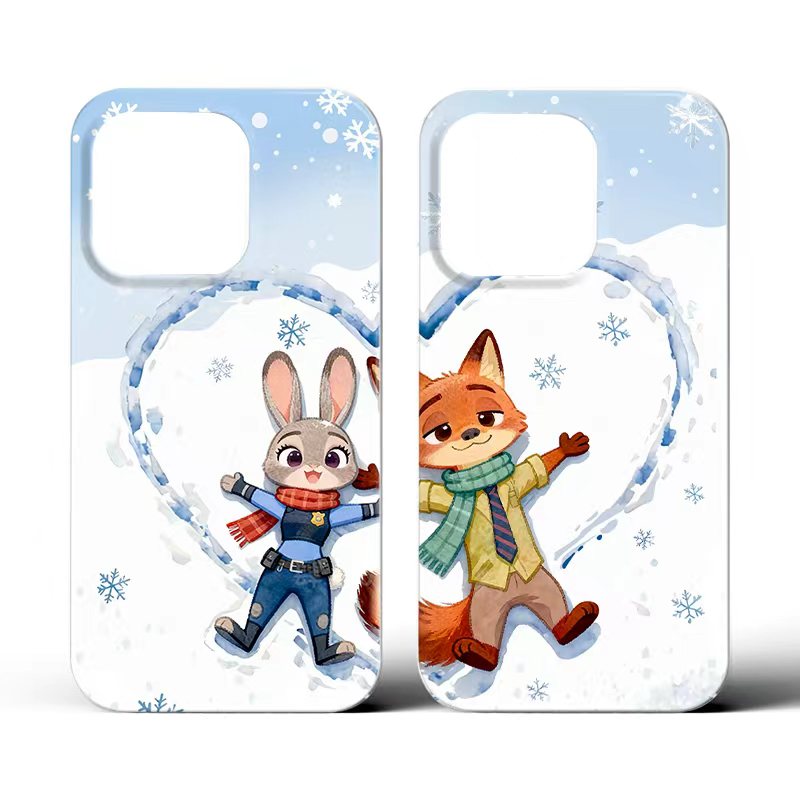 雪地爱心朱迪尼克适用苹果17promax大孔手机壳iPhoneAIR情侣13/14/15/16/17pro小众创意14/13/12/11菲林硬壳