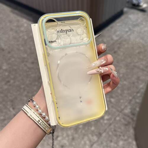 黄色秒变17透明壳适用苹果17/16promax撞色二合一TPU手机壳iPhone15pro简约高级感14/13pro全包防摔12男女11