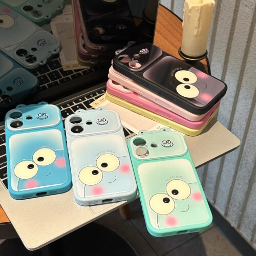 韩风纯色适用苹果17/16promax仿原肤感水晶渐变立体青蛙手机壳iPhone15Pro全包镜头膜14/13简约个性12男女11