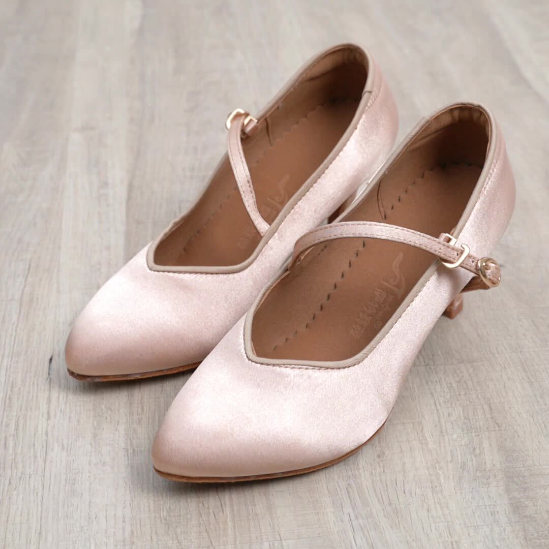 摩登舞鞋女童专业中高跟鞋软底交谊华尔兹拉丁跳舞舞蹈鞋女鞋毛底