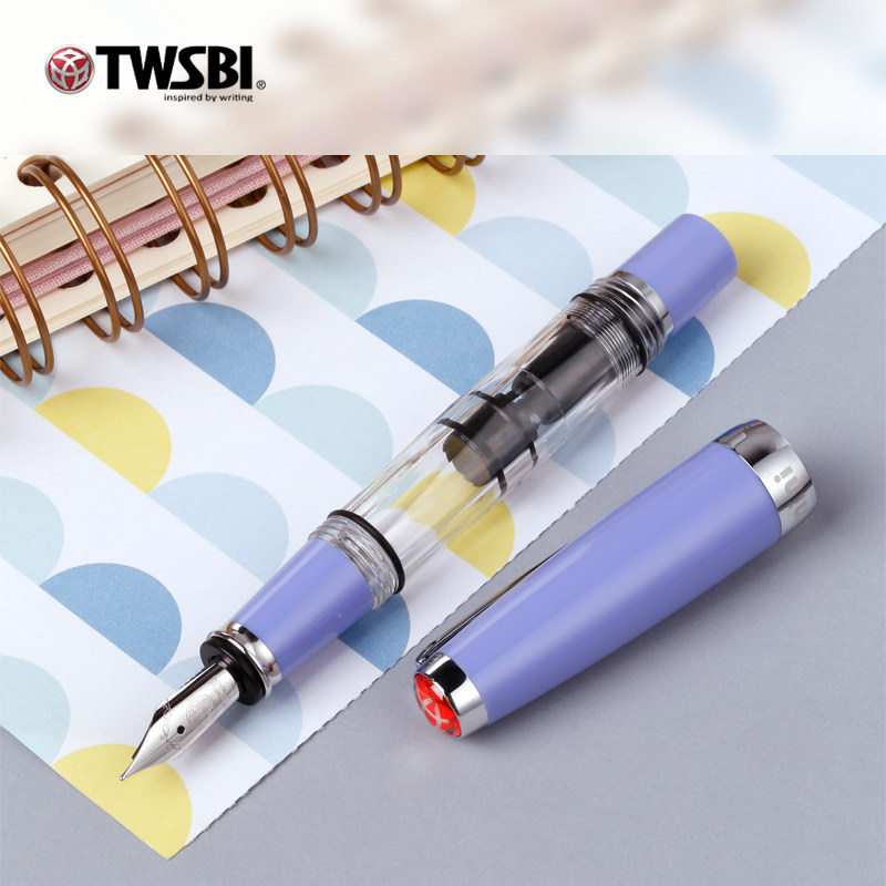 官方旗舰店twsbi三文堂新品580mini薰衣草紫钻石活塞上墨短钢淡紫色治愈系迷你随身手账送礼女生高颜值限定款