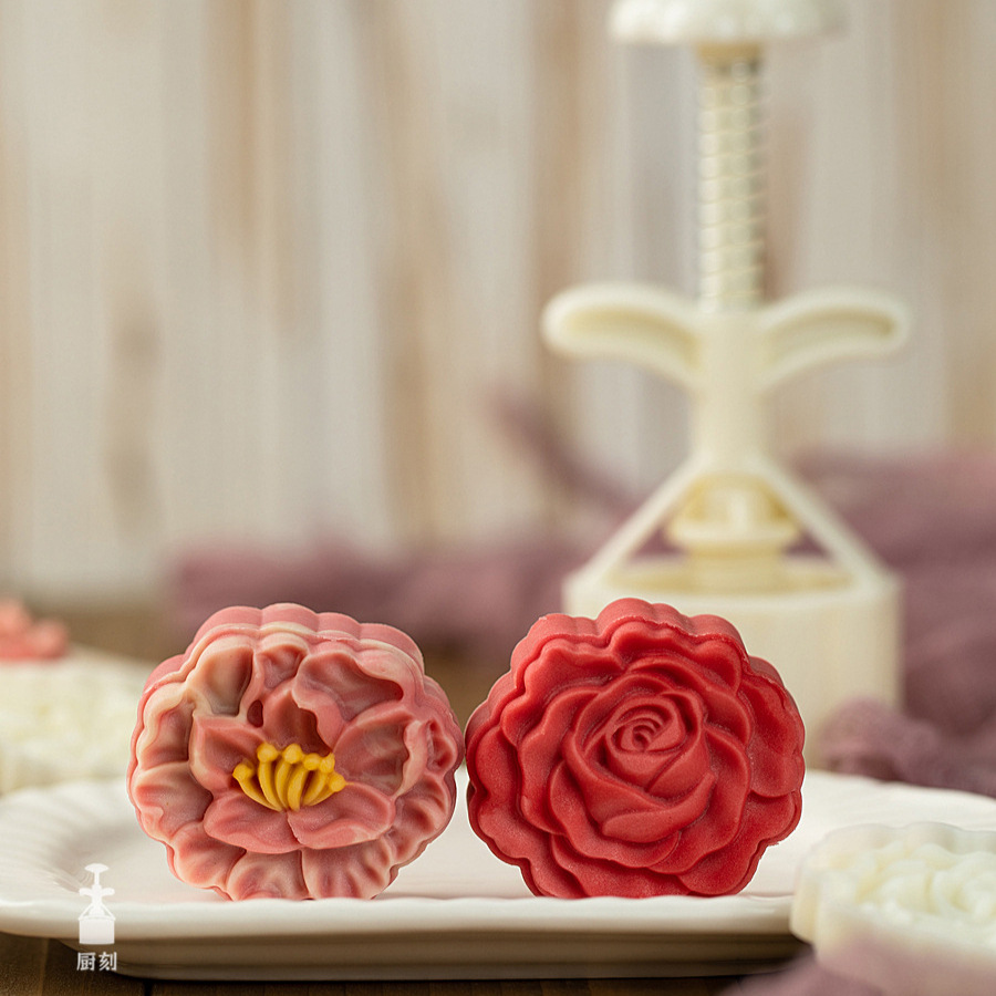 新年糕点模具75克木兰玫瑰月饼立体花朵凤梨酥绿豆糕茶点馒头米粿