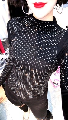 欧洲站秋新款小衫重工修身时尚