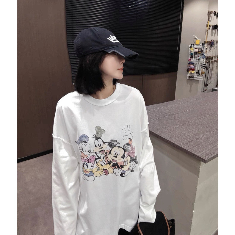 欧货十三行洋气卡通印花长袖T恤