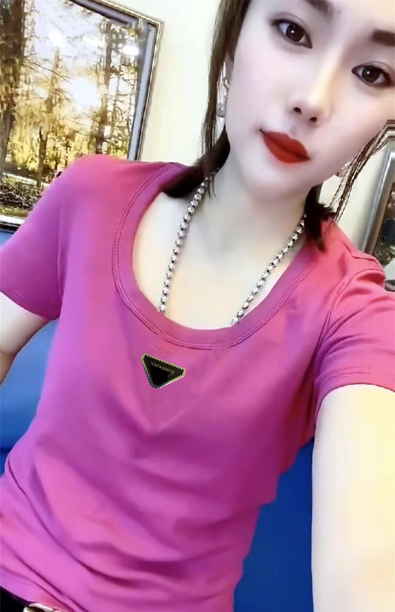 纯色修身显瘦上衣t恤t恤打底衫