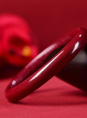 紫金砂朱砂手镯心经宽面内心经女