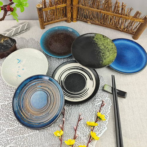 创意陶瓷吐骨圆碟摆台骨碟干果碟