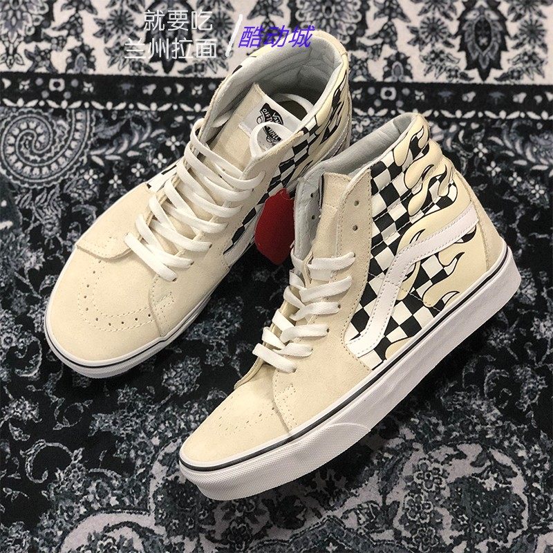 VANS男鞋女鞋高幫SK8-HI棋盤格黑白色火焰休閑滑板鞋 VN0A38GERX7在類目 運動鞋new, 板鞋/休閒鞋中 - 來自Buy2taobao.com提供專業的淘寶代購服務