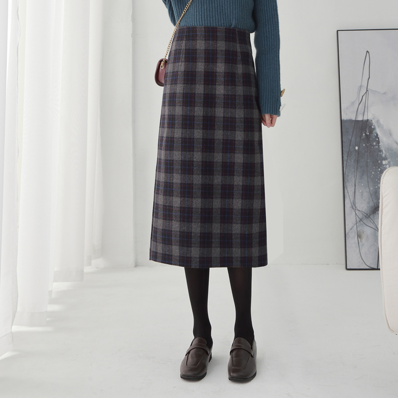 羊毛复古风高腰显瘦冬季半身裙