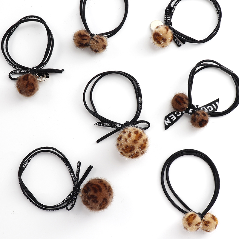 韩版时尚风百搭超仙豹纹皮筋发圈