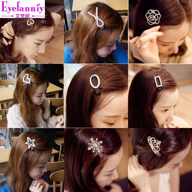 韩国合金水钻皇冠饰品一字夹