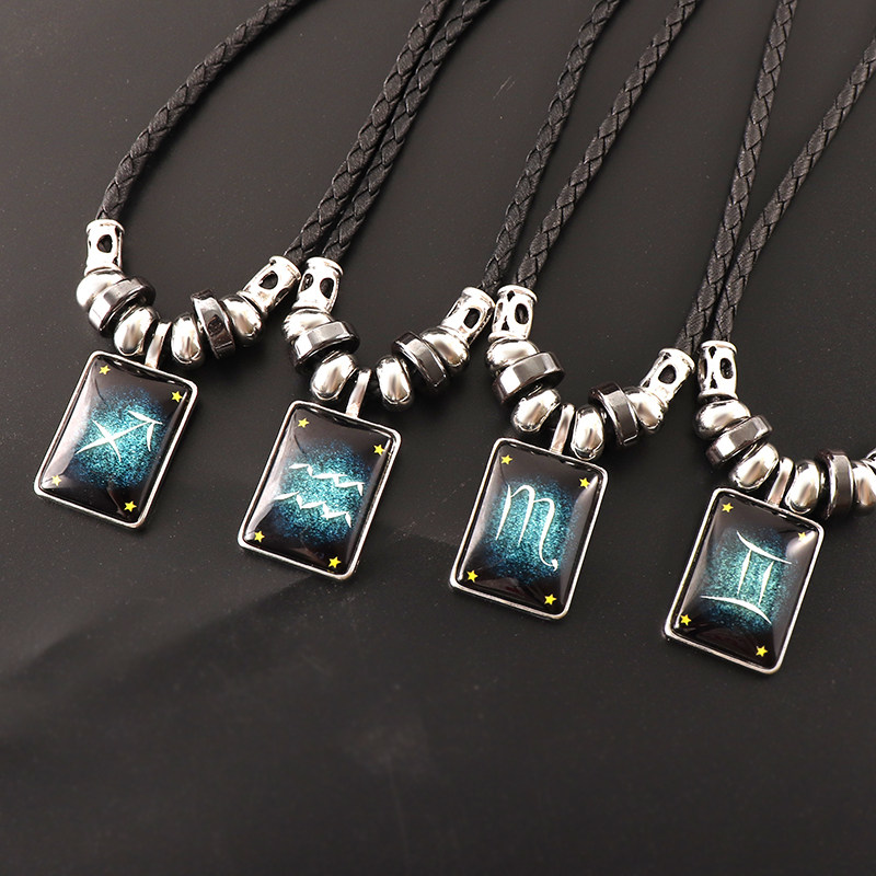 Zodiac Necklace man Retro Net Red Same item Trendsetter Brother Pendant Japan and South Korea student Pendant Jewelryin the Accessories/Fashion Jewelry, Necklace  category - from Buy2taobao.com to provide professional Taobao agent buy service