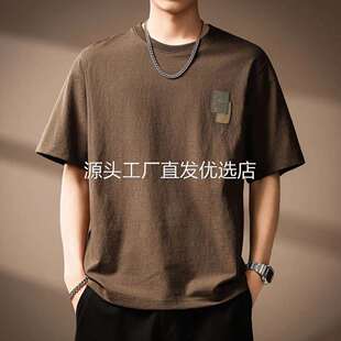 男2026夏季 MR.MUDI 穆迪先生高端美式 十字格纹老钱风T恤短袖 新款