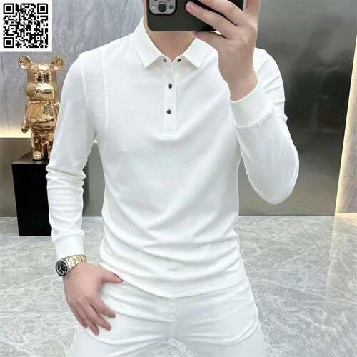 YANS男装严选店2026男士长袖T恤秋季新款休闲网眼透气翻领polo衫