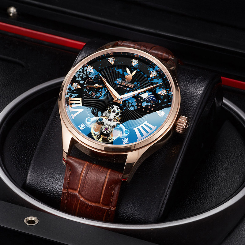 2020新款正品花花公子手表男士镂空陀飞轮机械表全自动新概念男表