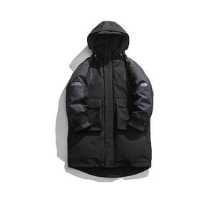 GxxH大码男装加肥加大号男士羽绒服冬季长款胖子连帽撞色工装外套