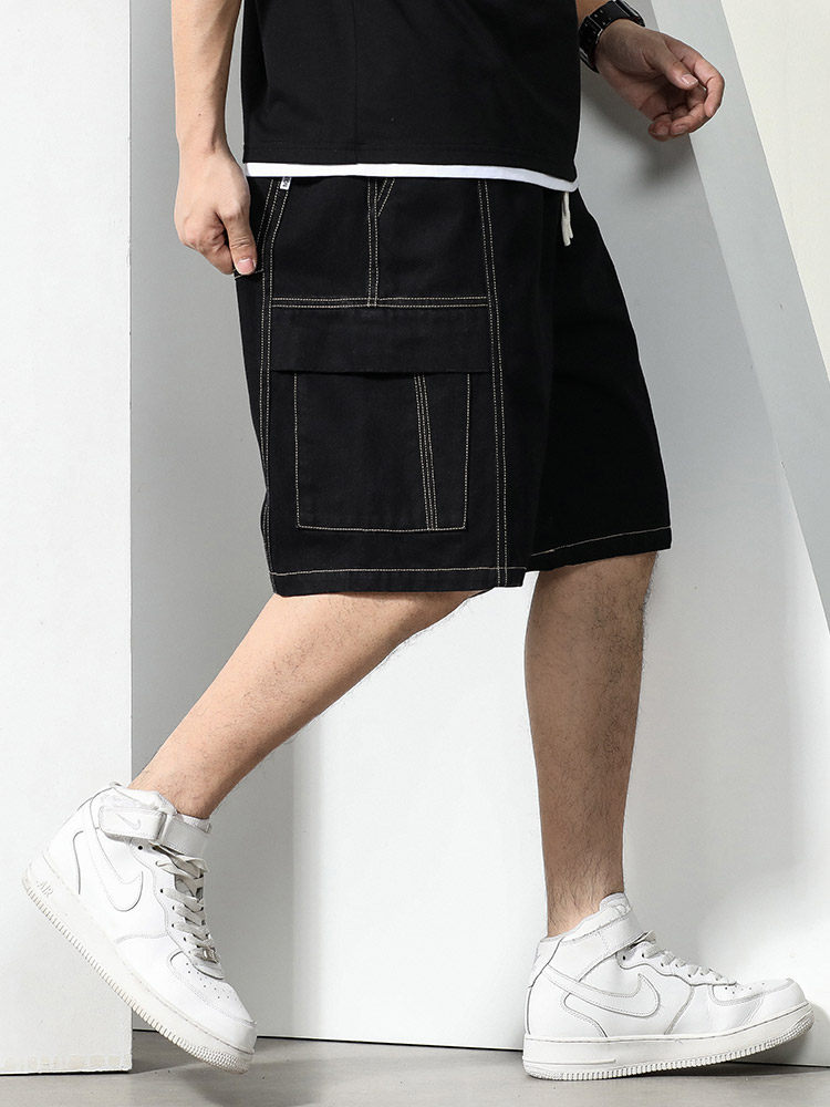 GXXH 대형 남성 미국 반바지 남성 여름 2024 새로운 패션 브랜드 루즈한 다용도 캐주얼 다용도 청바지