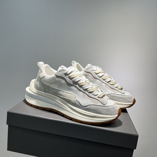 2026新款男鞋春秋老爹鞋潮流真皮华夫鞋网面透气低帮鞋运动休闲鞋