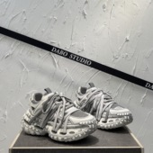 轮胎鞋 运动休闲鞋 2025新款 做旧厚底增高鞋 网面透气老爹鞋 男女同款