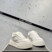 2025新款 低帮休闲鞋 秋季 男鞋 系带面包鞋 潮流百搭厚底增高鞋 小白鞋