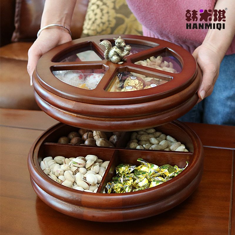 Solid wood Dried fruit tray Candy household woodiness a living room melon seed A snack Fruit plate snacks Sub-grid storage boxin the Storage consolidation , Home Storage appliances , Snacks storage baskets category - from Buy2taobao.com to provide professional Taobao agent buy service