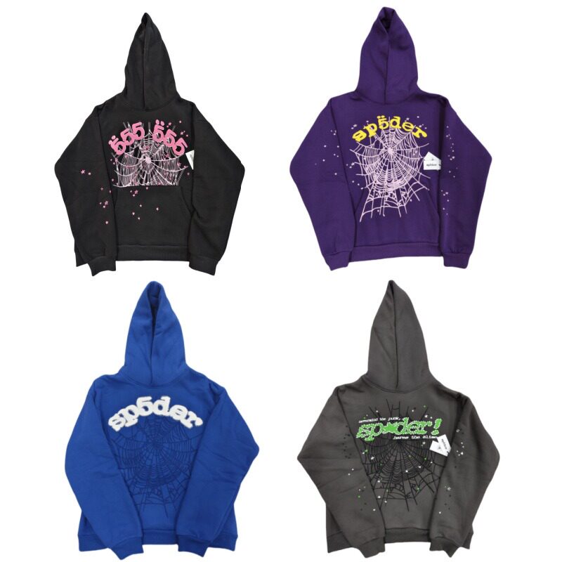 欧美潮sp5der卫衣蜘蛛网现货批发