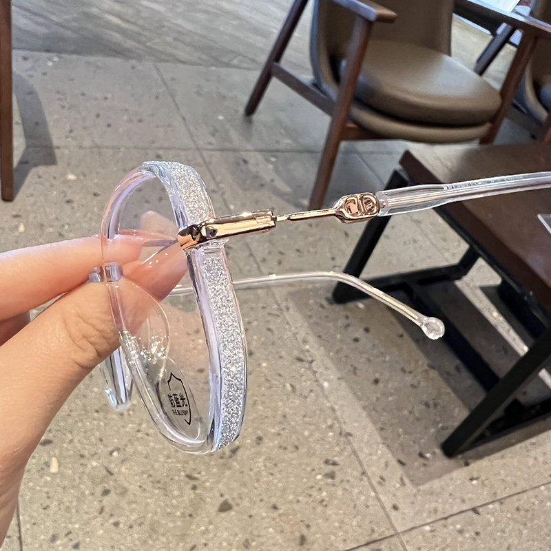 多边形近视眼镜女韩版潮可配度数网红款眼睛框镜架宽边素颜平光镜