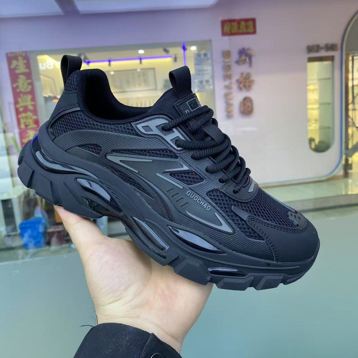 网面夏季男鞋2025新款休闲男士春秋运动鞋透气软底男鞋跑步老爹鞋