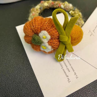 韩系超好看毛线南瓜小发绳蝴蝶结发绳发圈头绳发饰