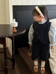 乐晨家2023秋季 韩版 儿童气质立领衬衣女童洋气纯色长袖 上衣 新品