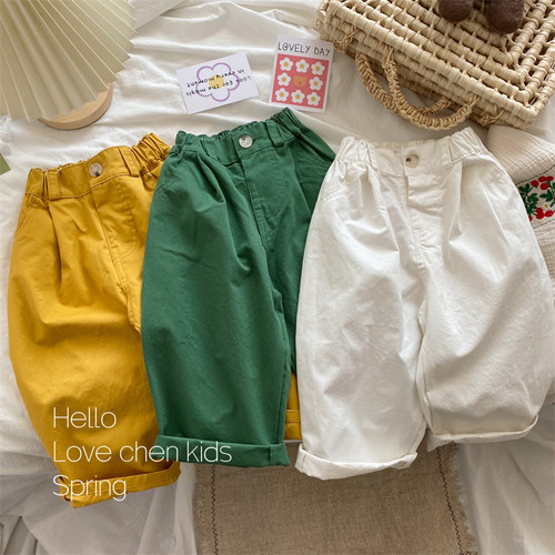 其他长裤水洗棉直筒裤