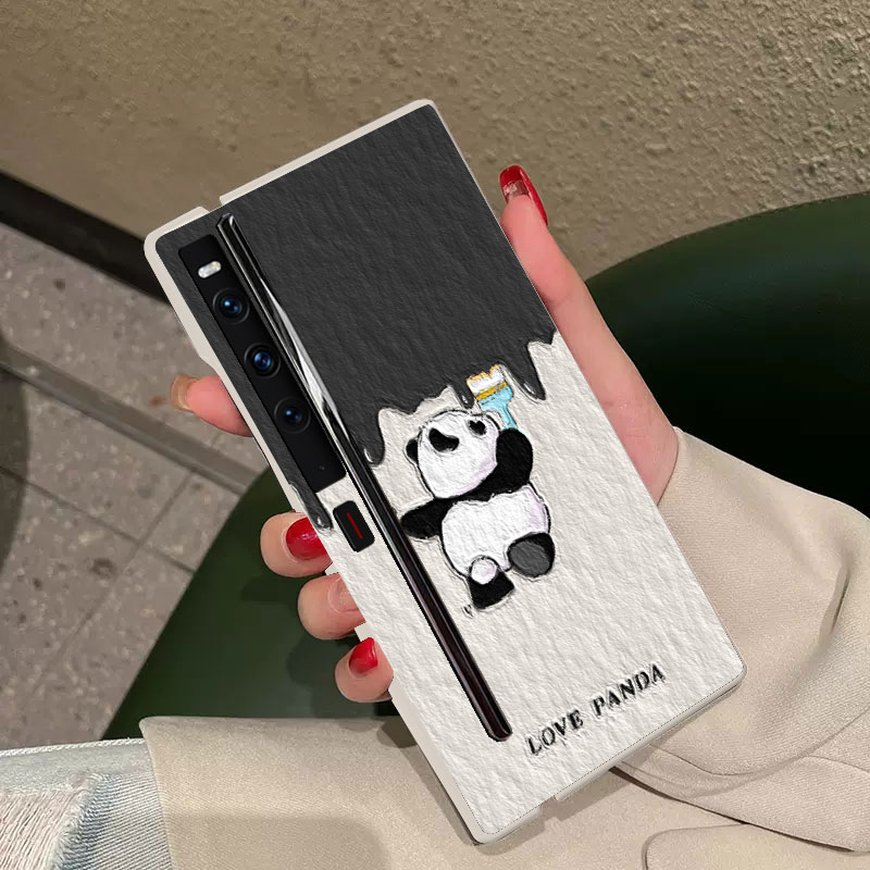 粉刷熊猫适用于华为matexs2手机壳新款折叠屏保护壳高级全包亚克力防摔创意卡通男女个性彩绘保护套潮