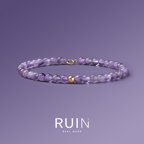 如印RUIN18K金紫水晶手链女