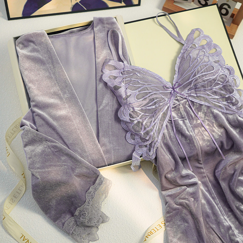 猫人金丝绒性感吊带睡袍女秋冬季加绒加厚保暖睡衣送闺蜜生日礼盒,女士内衣/男士内衣/家居服,睡衣/家居服套装,淘宝优惠券,粉丝福利购,淘宝优惠卷
