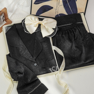 高级感轻奢家居服送闺蜜礼盒装 2025新款 薄款 猫人冰丝睡衣女春夏季