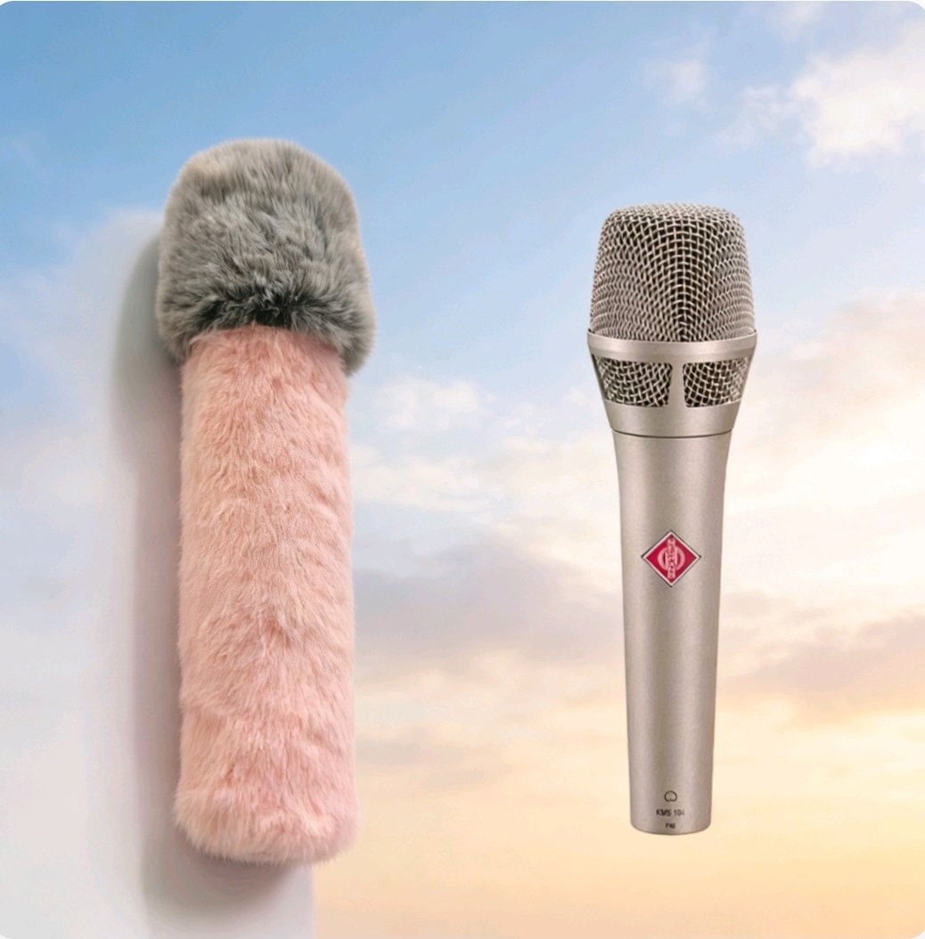 适用诺音曼kms105 104电容麦克风手柄保护套麦克风毛毛咪罩降噪毛