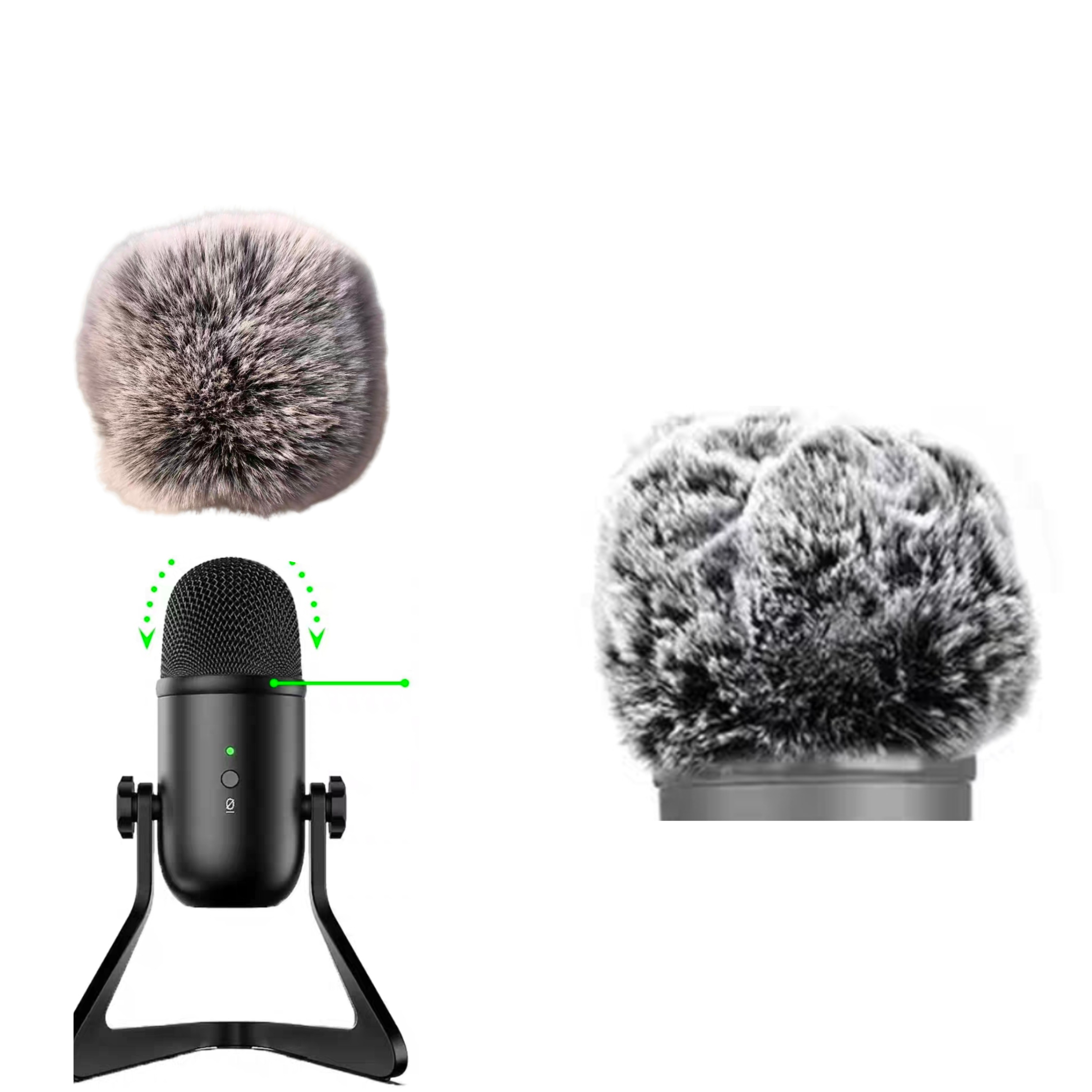 BOYA博雅PM700 SP麦克风话筒防风毛咪套降噪套绒毛毛套挡风毛衣套